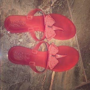 Ferragamo pink flip flops